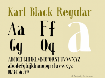 Karl Black Regular Version 1.000;PS 001.001;hotconv 1.0.56图片样张