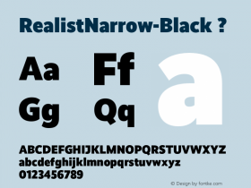 RealistNarrow-Black ? Version 1.118;PS 1.000;hotconv 1.0.70;makeotf.lib2.5.58329;com.myfonts.martinplusfonts.realist-narrow.black.wfkit2.44Nn图片样张