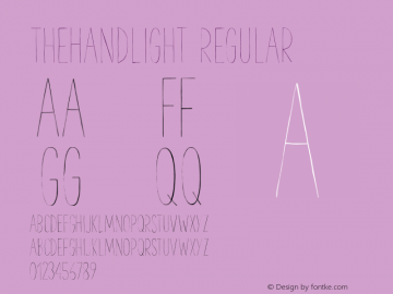 TheHandLight Regular Version 1.000;PS 001.001;hotconv 1.0.56 Font Sample