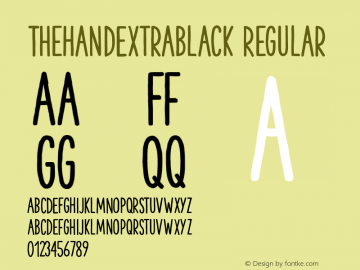 TheHandExtrablack Regular Version 1.000;PS 001.001;hotconv 1.0.56 Font Sample