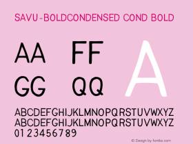 Savu-BoldCondensed Cond Bold Version 1.000;PS 001.001;hotconv 1.0.56 Font Sample