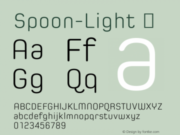 Spoon-Light ☞ Version 1.000;com.myfonts.flat-it.spoon.light.wfkit2.44Ri图片样张