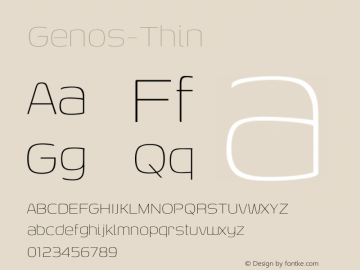 Genos-Thin ☞ Version 1.00 2011;com.myfonts.typesetit.genos.thin.wfkit2.3E2B图片样张