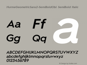 HurmeGeometricSans2-SemiBoldObl SemiBold Italic Version 1.001;PS 001.001;hotconv 1.0.56图片样张