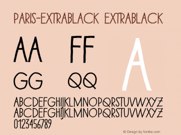 Paris-ExtraBlack ExtraBlack Version 2.000 Font Sample