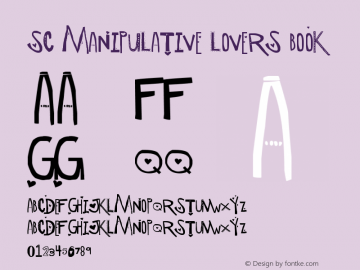 SC Manipulative Lovers Book Version Demo, initial releas Font Sample