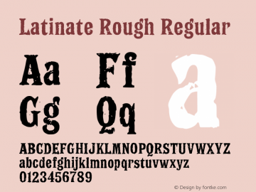 Latinate Rough Regular Version 1.000;PS 001.001;hotconv 1.0.56图片样张