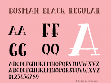 Bosman Black Regular Version 1.000 Font Sample