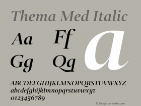 Thema Med Italic Version 4.000图片样张