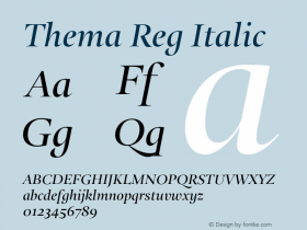 Thema Reg Italic Version 4.000图片样张