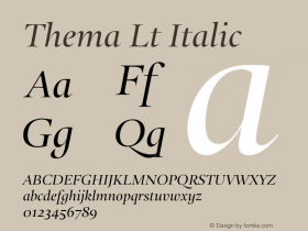 Thema Lt Italic Version 4.000图片样张