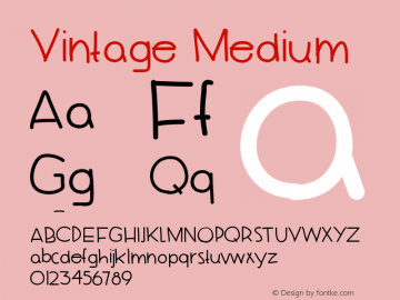 Vintage Medium Version 001.000 Font Sample