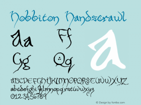 Hobbiton Handscrawl Version 001.000 Font Sample