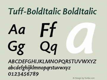 Tuff-BoldItalic BoldItalic Version 001.000;com.myfonts.图片样张