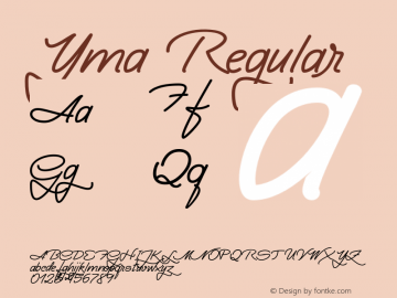 Yma Regular Version 1.005图片样张