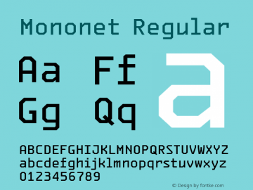 Mononet Regular Version 2.0; 2001; initial release图片样张