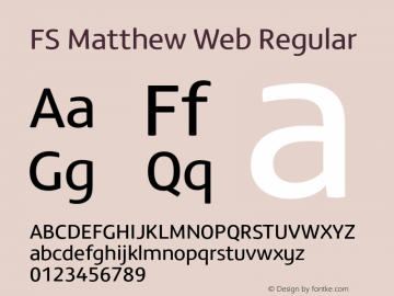 FS Matthew Web Regular Version 001.000图片样张