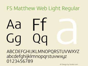 FS Matthew Web Light Regular Version 001.000 Font Sample