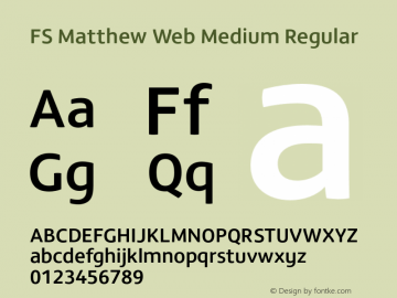 FS Matthew Web Medium Regular Version 001.000 Font Sample