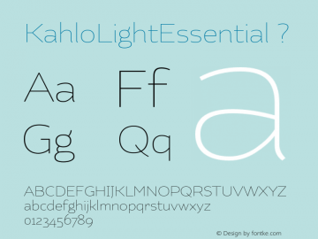 KahloLightEssential ? Version 1.000;com.myfonts.latinotype.kahlo.light.wfkit2.3S98图片样张