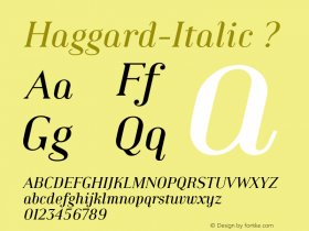 Haggard-Italic ? Version 1.000;com.myfonts.tipografiaramis.haggard.italic.wfkit2.3yL1 Font Sample