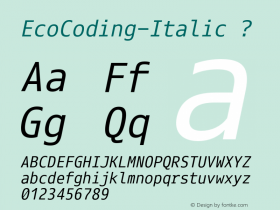 EcoCoding-Italic ? Version 1.000 2012 0502;com.myfonts.s-core.eco-coding.italic.wfkit2.3PAf图片样张