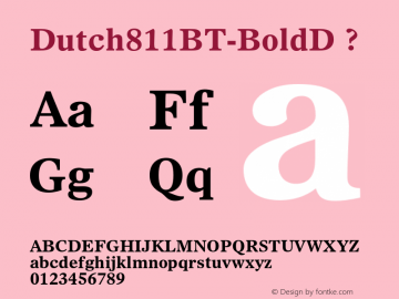 Dutch811BT-BoldD ? Version 1.01 emb4-OT;com.myfonts.bitstream.dutch-811.bold.wfkit2.2fAN图片样张