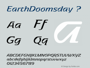 EarthDoomsday ? Version 1.00 April 1, 2012, initial release;com.myfonts.layarbahtera.earth-doomsday.regular.wfkit2.3P3o图片样张