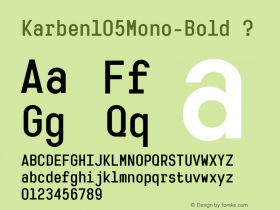 Karben105Mono-Bold ? Version 2.000;com.myfonts.talbot.karben-105-mono.bold.wfkit2.3V3h图片样张