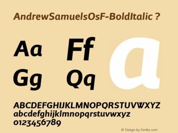 AndrewSamuelsOsF-BoldItalic ? Version 2.003;com.myfonts.samuelstype.andrew-samuels.osf-bold-italic.wfkit2.32S3图片样张