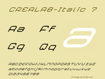 CREALAB-Italic ? Version 1.000;com.myfonts.cubo.crealab.italic.wfkit2.44Cx Font Sample