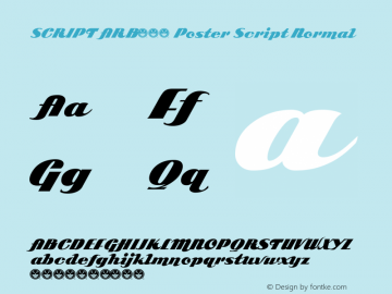 SCRIPT ARB-85 Poster Script Normal 1.0 Tue Apr 04 21:00:59 2000 Font Sample