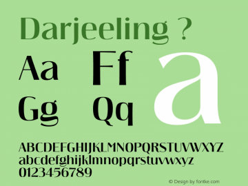 Darjeeling ? Version 1.000;com.myfonts.facetype.darjeeling.plain.wfkit2.3oVg图片样张