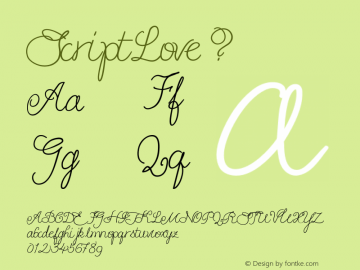 ScriptLove ? Version 1.000;com.myfonts.okaycat.script-love.regular.wfkit2.3yMB Font Sample