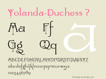 Yolanda-Duchess ? Version 2.000;com.myfonts.device.yolanda.duchess.wfkit2.3rzj图片样张