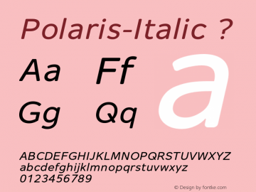 Polaris-Italic ? 1.000;com.myfonts.aviation.polaris.italic.wfkit2.3PzW Font Sample