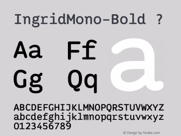IngridMono-Bold ? Version 1.000;com.myfonts.jorg-schmitt.ingrid-mono.bold.wfkit2.3TgU Font Sample