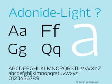 Adonide-Light ? Version 1.000;com.myfonts.laboitegraphique.adonide.light.wfkit2.3Utf图片样张