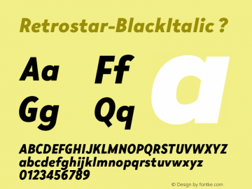 Retrostar-BlackItalic ? 1.000;com.myfonts.nootype.retrostar.black-italic.wfkit2.44Y1 Font Sample