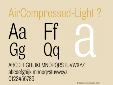 AirCompressed-Light ? Version 001.000;com.myfonts.positype.air.comp-light.wfkit2.3DDH图片样张