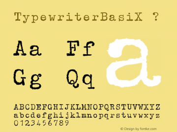 TypewriterBasiX ? Version 1.00 December 22, 2010, initial release;com.myfonts.matthias-luh.typewriter-basix.typewriter-basix.wfkit2.3xsL图片样张