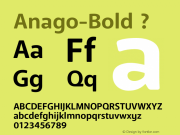 Anago-Bold ? Version 2.000;com.myfonts.positype.anago.bold.wfkit2.3TKN图片样张