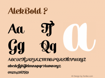 AlekBold ? Version 1.000;com.myfonts.fenotype.alek.bold.wfkit2.442K Font Sample