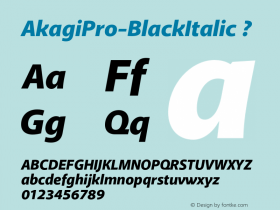 AkagiPro-BlackItalic ? Version 2.000;com.myfonts.positype.akagi-pro.black-italic.wfkit2.3D3P图片样张