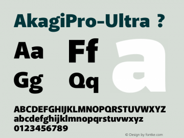 AkagiPro-Ultra ? Version 2.000;com.myfonts.positype.akagi-pro.ultra.wfkit2.3D3s图片样张