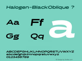 Halogen-BlackOblique ? Version 1.000;com.myfonts.positype.halogen.black-obl.wfkit2.3QNr Font Sample