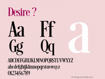 Desire ? Version 6.000;com.myfonts.charlesborges.desire.regular.wfkit2.44mp Font Sample