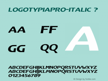 LogotypiaPro-Italic ? Version 2.101;PS 002.001;Core 1.0.38;com.myfonts.fdi.logotypia-pro.italic.wfkit2.2u51图片样张