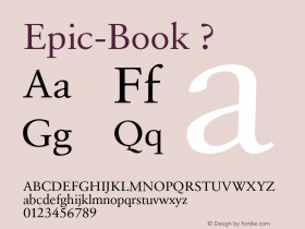 Epic-Book ? Version 1.000 2007 initial release;com.myfonts.positype.epic.book.wfkit2.3eEw Font Sample