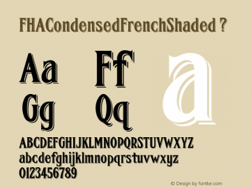 FHACondensedFrenchShaded ? Version 1.003;com.myfonts.fontry-west.fha-condensed-french.shaded.wfkit2.3U35 Font Sample